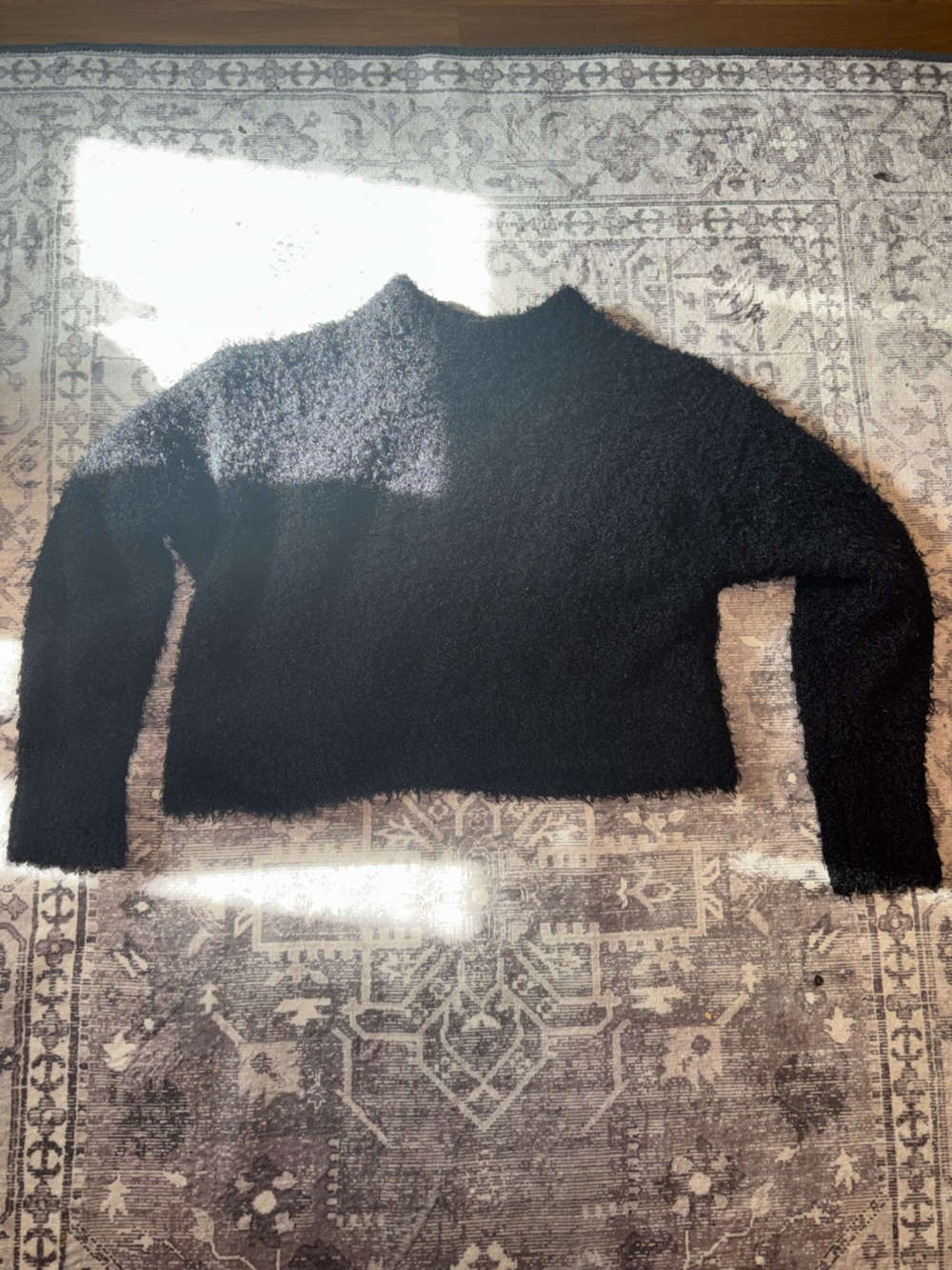H&M Black Fuzzy Turtleneck Sweater